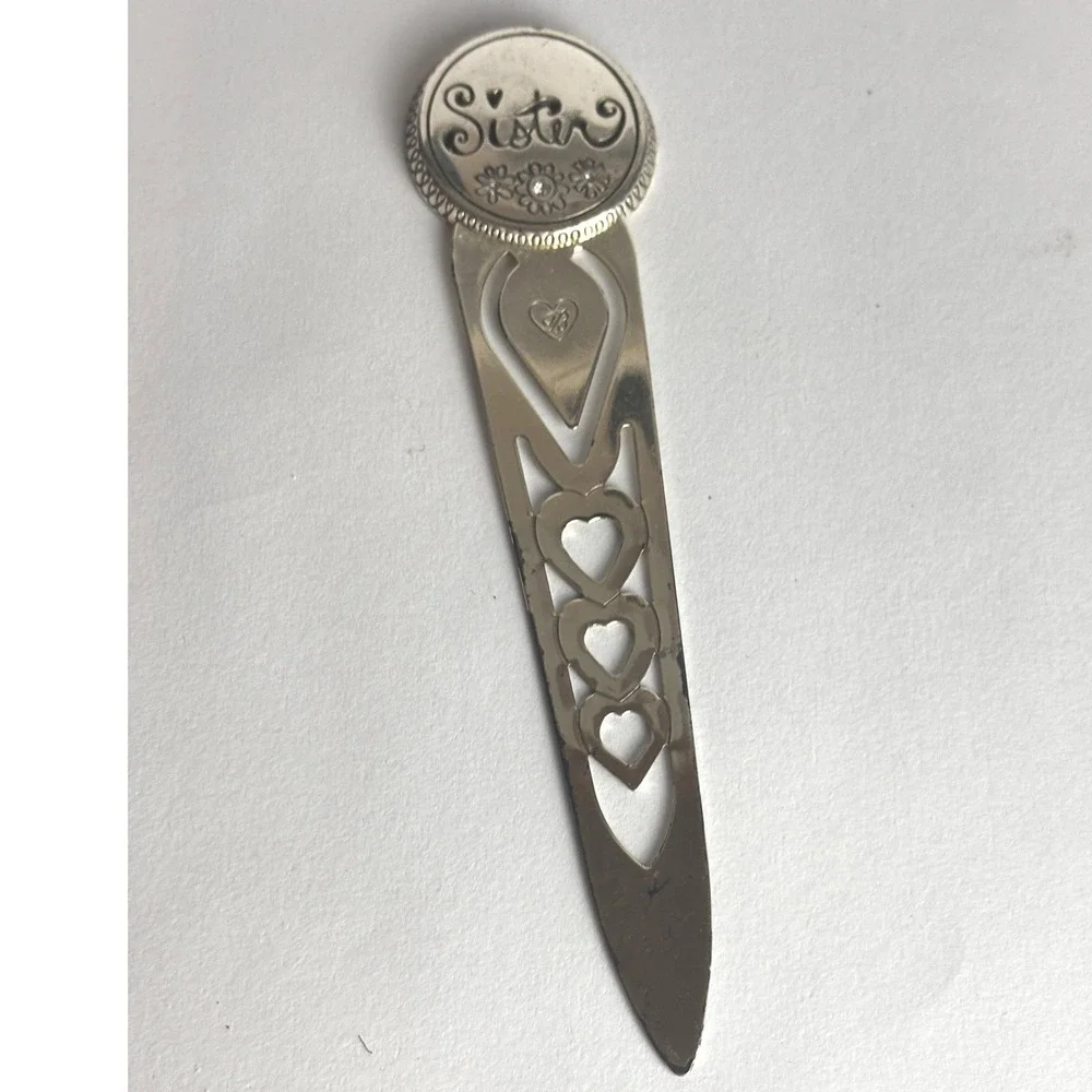 Brighton Sister Heart Silver Tone Metal Bookmark Engraved Gift Accessory